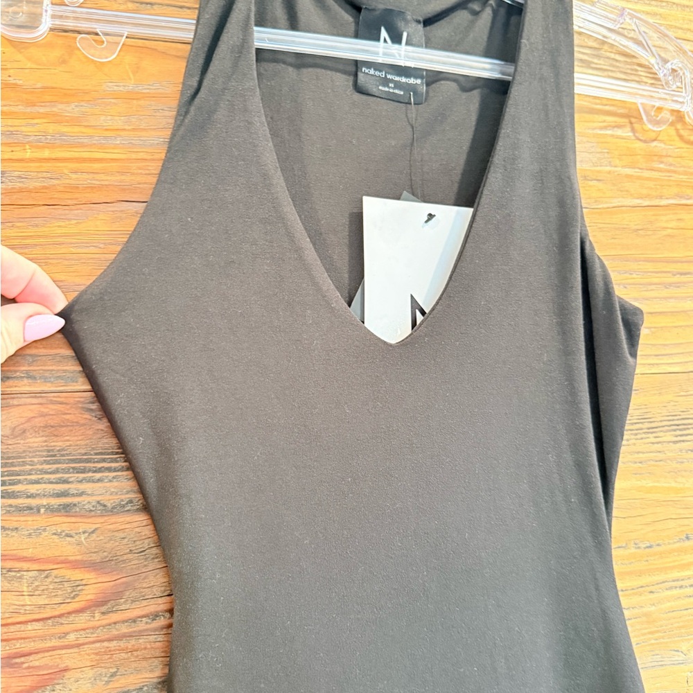 Naked Wardrobe Sculpting Black Scoop Tank Maxi Dress NWT - Picture 6 of 8